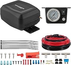 maXpeedingrods On Board Air Compressor System Universal Air Spring Compressor Kit with Gauge Air Line T Fittings for Trucks Vans