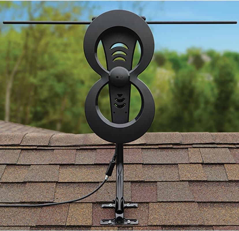 Antennas Direct ClearStream 2MAX Indoor Outdoor TV Antenna, UHF VHF, Multi-Directional, 60+ Mile Range, 4K 8K UHD NEXTGEN TV – w/ 20-inch Mast (Black)