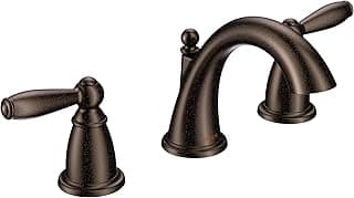 Moen Brantford Oil-Rubbed Bronze Two-Handle Widespread Bathroom Sink Faucet for 3-Hole Setups with Valve Included, TV6620ORB