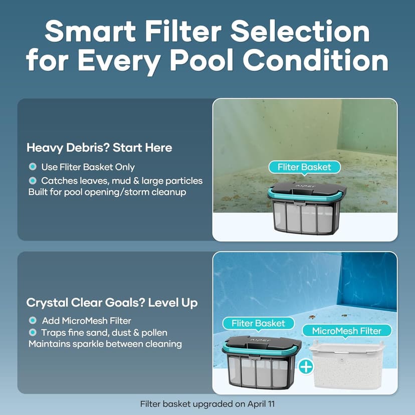 (Upgrade) AIPER Scuba X1 and Surfer S2, Complete Comprehensive Pool Care (Floor, Wall, Waterline and Pool Surface), Ideal for In-Ground Pool up to 2150 sq.ft