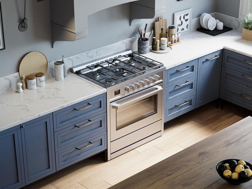 RRG361TS 36" Gas Range, 5 Sealed Burners, 4.3 cu. Ft. Capacity, Freestanding Slide-in Convection Oven, Easy Reach Racks, Clock and Timer, Stainless Steel