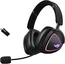 ASUS ROG Delta II Wireless Gaming Headset (BT, ROG SpeedNova 2.4GHz, 3.5mm, 50mm Titanium-Plated Drivers, 10mm Super-Wideband Mic, 110HR Battery, DualFlow Audio, for PC, Switch, PS5, Xbox)- Black