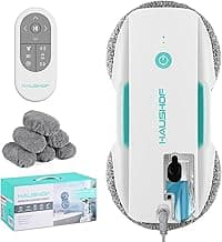 HAUSHOF Robot Window Cleaner with 3800Pa Suction, Auto Water Spray, AI Path Planning & Edge Detection, Remote Control for High-Rise Window, Glass Door