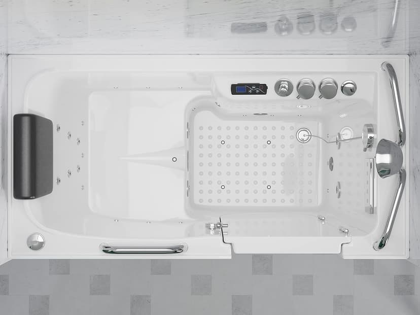 ANZZI Walk In Tub 53" x 27'' Right Drain Fully Loaded Tub, Air Jets & Whirlpool Massage Jets Hot Tub (2753FLWR)