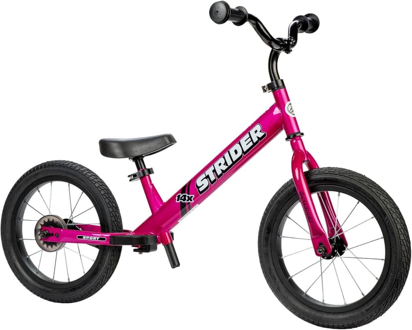 Strider 14x, Balance Bike for Kids 3 to 6 Years - Includes Custom Grips, Padded Seat, Performance Footrest & All-Purpose Tires - Easy Assembly & Adjustments