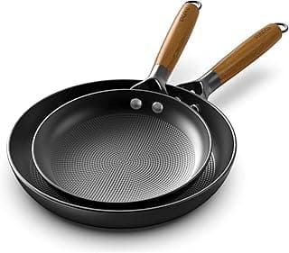 imarku Non Stick Frying Pans - 8 inch & 10 inch Frying Pan Nonstick Set, Honeycomb Lock Oil Cast Iron Skillets, Dishwasher Safe, Induction Compatible, Detachable Handle Pans, Best Gifts