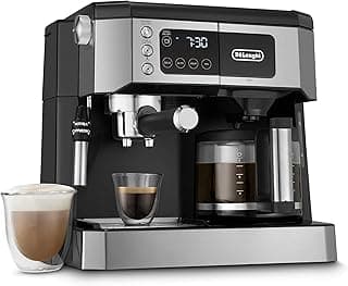 De’Longhi All-in-One Coffee and Espresso Maker Combo with Grinder, Milk Frother, Auto Timer & Dual Heating System – Espresso Machine & Drip Coffee Brewer – All-in-One Stainless Steel Barista Machine