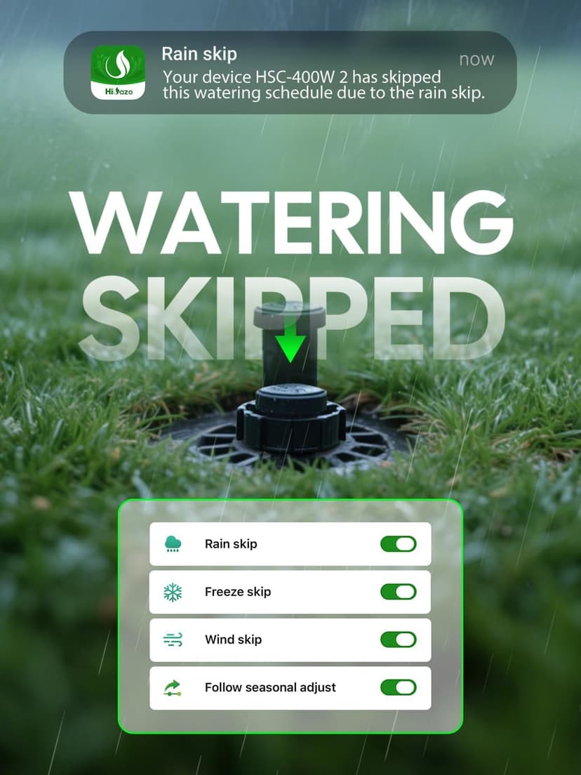 Smart Sprinklers Controller WiFi, Irrigation Controller Easy Use App Enabled, 4 Zone + 16 Plans, Save Water Auto Skin Rain, Freeze & Wind, 10 Minutes Install
