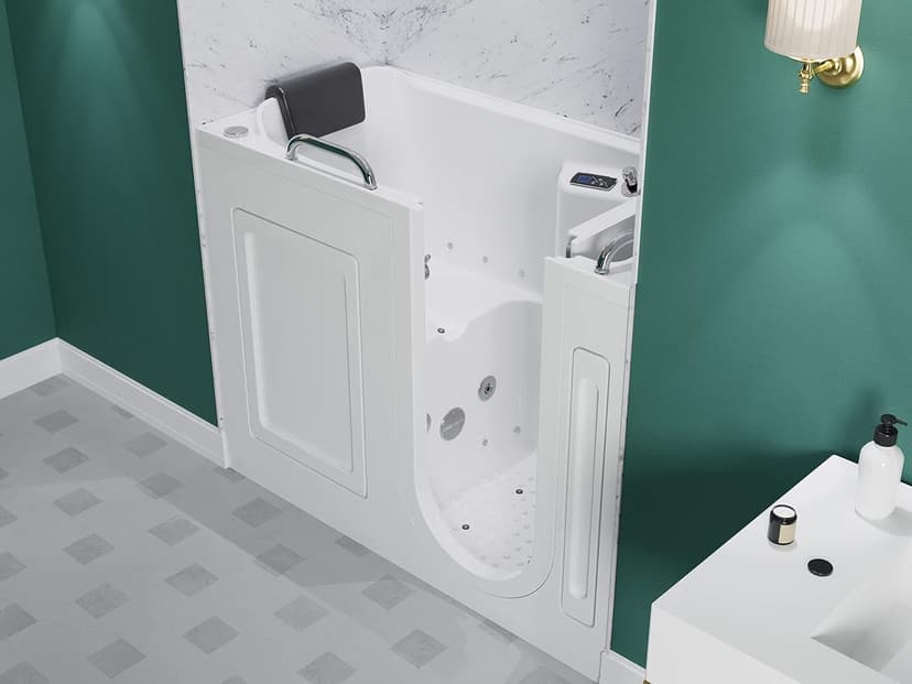 ANZZI Walk In Tub 53" x 27'' Right Drain Fully Loaded Tub, Air Jets & Whirlpool Massage Jets Hot Tub (2753FLWR)