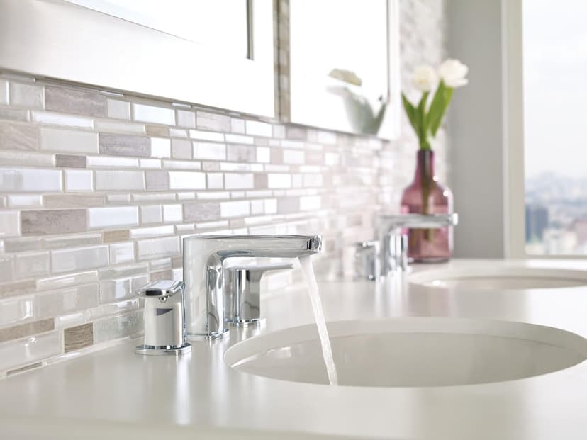 Moen Rizon Chrome Two-Handle Widespread Bathroom Faucet, Valve Required, T6920