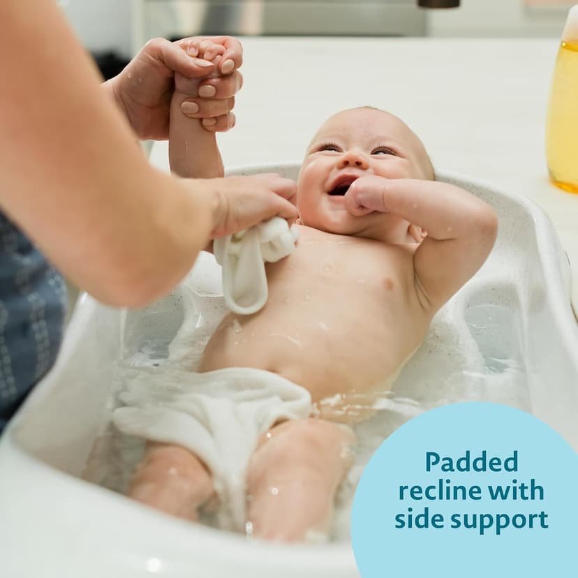 The First Years Rain Shower Baby Bath Tub Set - Includes Convertible Bath Tub and Sling with Soothing Spray - Baby Bath Seat and Spa for Newborn to Toddler - Baby Bath Essentials