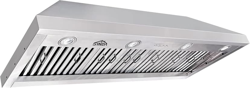 SINDA 48 inch Built-in/Insert Range Hood 1150 CFM, Stainless Steel Under Cabinet Range Hood Kitchen Vent Hood with Liner and SINDA Internal Motor, 4-Speed Fan, Adjustable Lights, Baffle Filter