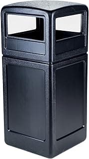 Commercial Zone-73290199 PolyTec 42 Gallon Square Waste Container with Dome Lid Color: Black