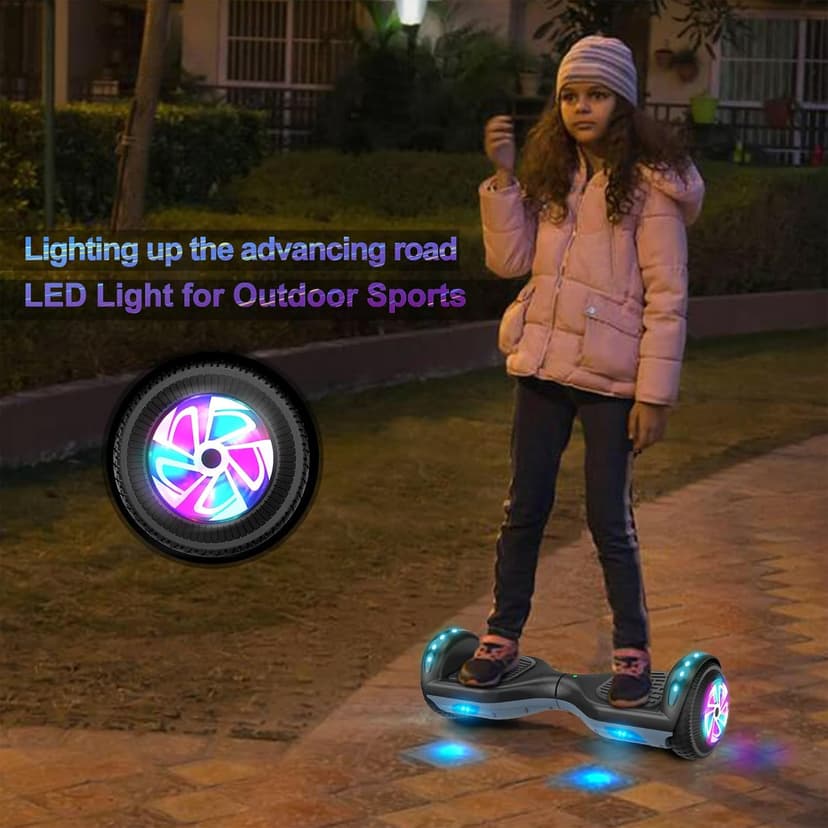 FLYING-ANT Self Balance Scooter 6.5" with Speaker and LED Lights Red