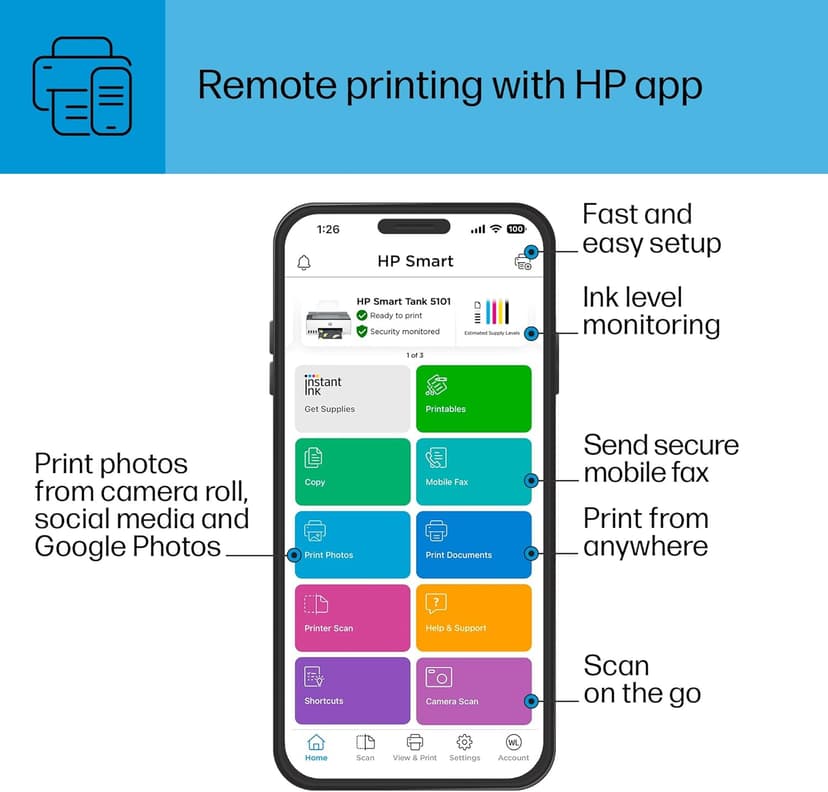 HP Smart Tank 5101 Wireless All-in-One Ink Tank Printer