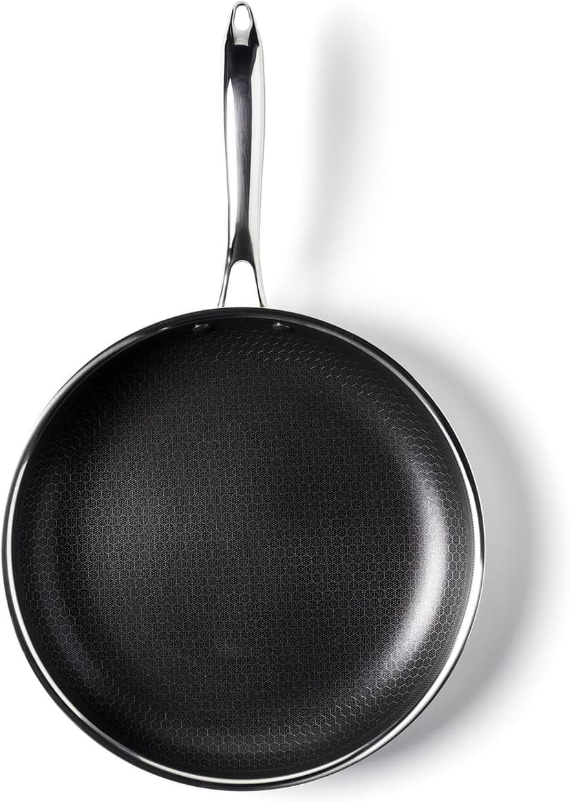 HexClad Hybrid Nonstick 6-Piece Fry Pan Set, 8, 10, and 12-Inch Frying Pans with Tempered Glass Lids, Stay-Cool Handles, Dishwasher-Friendly, Induction Ready, Compatible with All Cooktops