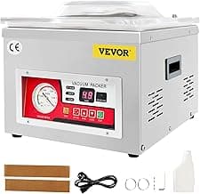 VEVOR Chamber Vacuum Sealer, DZ-260A 6.5 cbm/h Pump Rate, Excellent Sealing Effect with Automatic Control, 110V/60Hz Professional Foods Packaging Machine Used for Fresh Meats (260W)