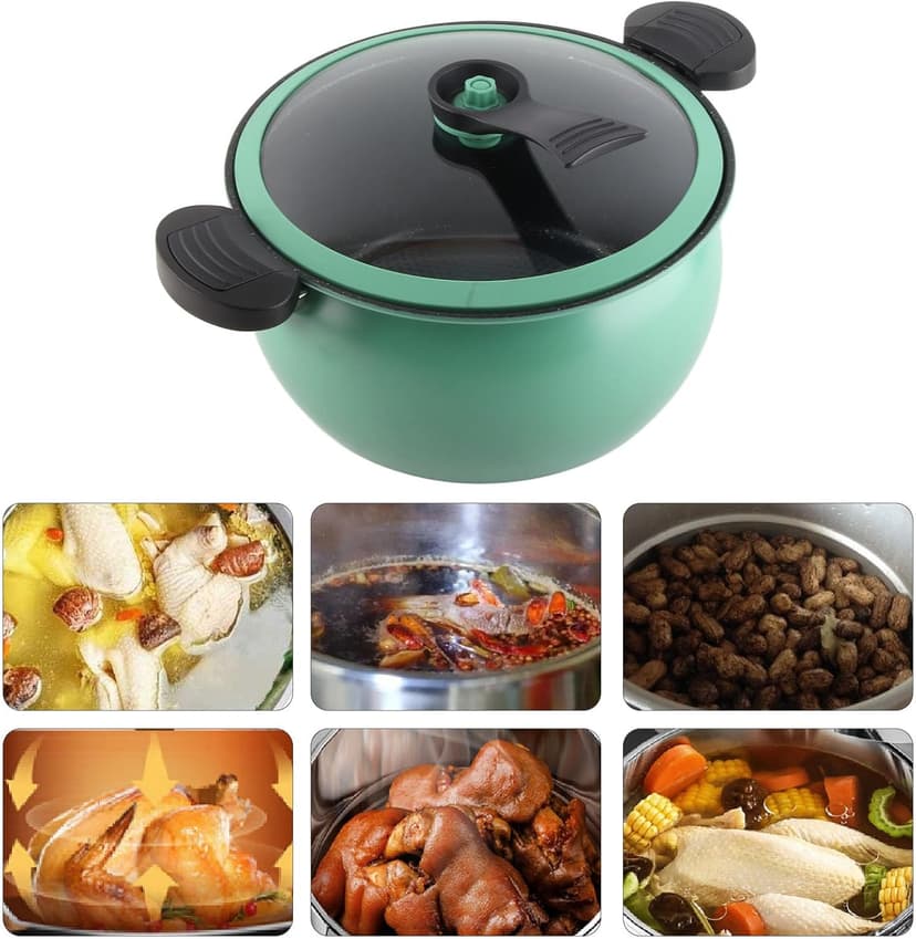 Micro Pressure Cooker Fast Cooking Cookware, 31 * 28 * 17cm Non Stick Microwave Kitchenware, Multi Functional Big Capacity Universal Stew Pot (7L)