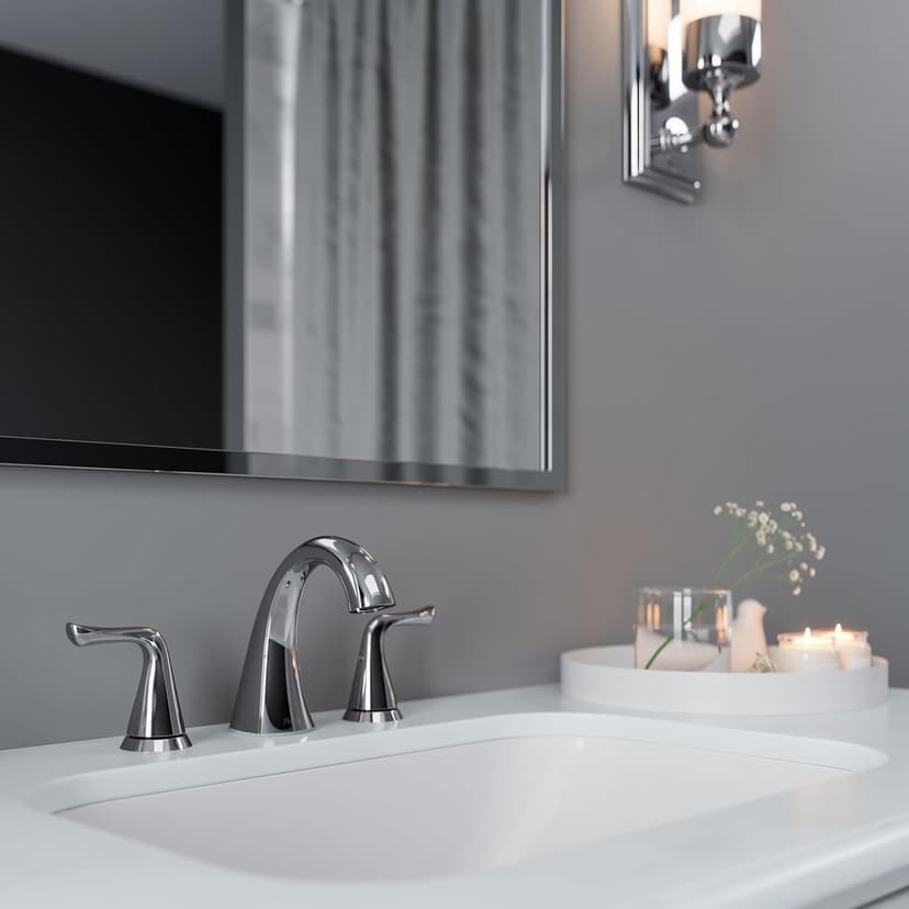 Pfister Willa Bathroom Sink Faucet, 8-Inch Widespread, 2-Handle, 3-Hole, Polished Chrome Finish, LF049MALCC