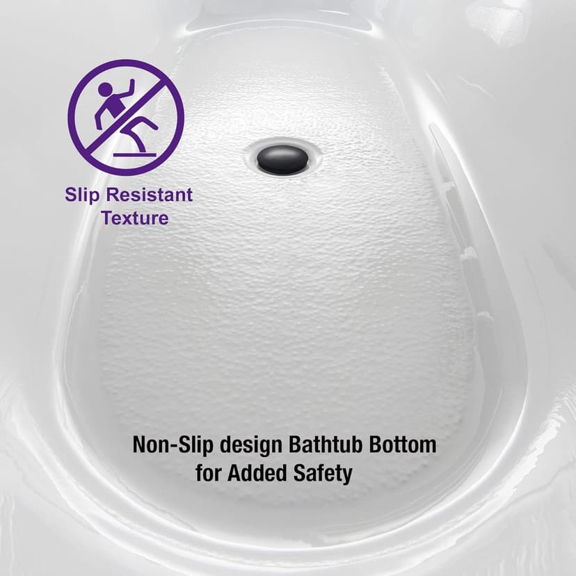 WOODBRIDGE 59" Acrylic Freestanding Bathtub Contemporary Soaking White Tub with Matte Black Overflow and Drain，B0016 -MB-Drain &O