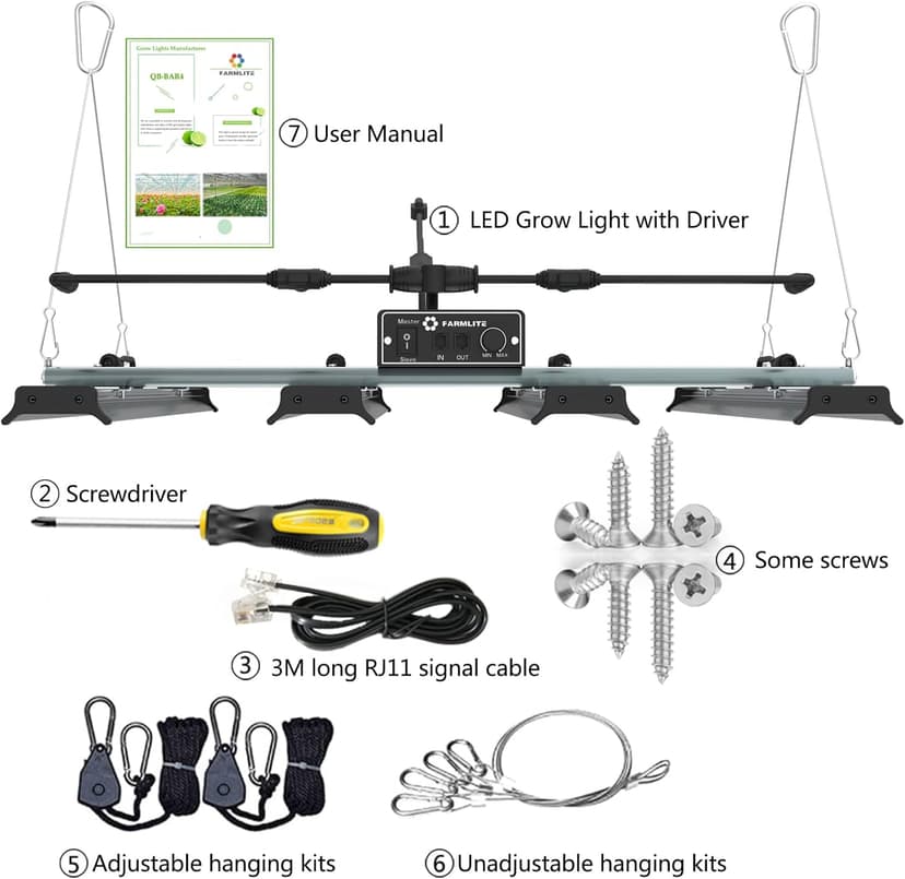 Grow Light LED Grow Lights for Indoor Plants Full Spectrum Growing Light Plant Hanging Growing Lamps Seedling Daisy Chain Dimmable Board 4x4ft Coverage (240watts)