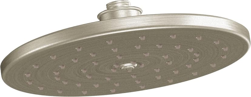 Moen Waterhill Brushed Nickel 10-Inch Wide Single Function Rain Showerhead with Immersion Rainshower Technology, S112BN