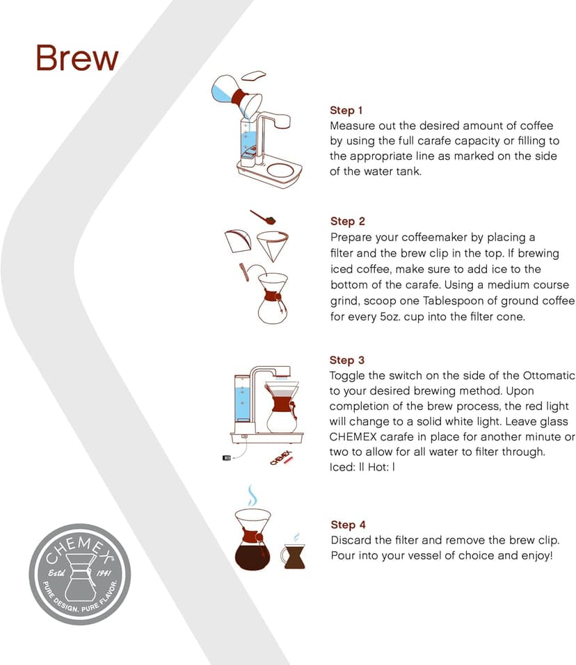 Chemex Ottomatic Coffeemaker Set - 40 oz. Capacity - Includes 6 Cup Coffeemaker