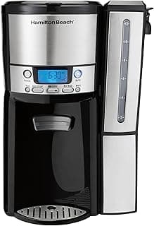 Hamilton Beach (47950) Coffee Maker with 12 Cup Capacity & Internal Storage Coffee Pot, Brewstation, Black/Stainless Steel