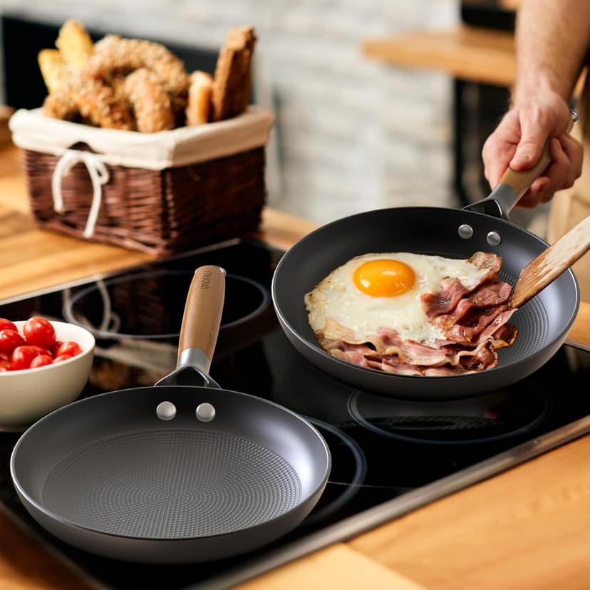 imarku Non Stick Frying Pans - 8 inch & 10 inch Frying Pan Nonstick Set, Honeycomb Lock Oil Cast Iron Skillets, Dishwasher Safe, Induction Compatible, Detachable Handle Pans, Best Gifts