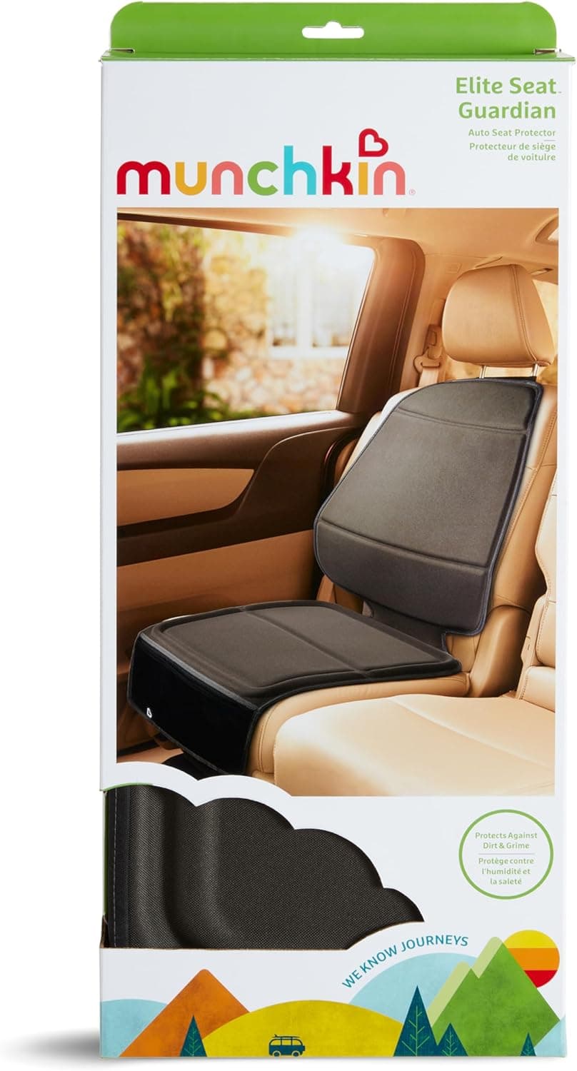 Munchkin Child Car Seat Protector, Elite Seat Guardian with Grime Guard Fabric, Dark Grey
