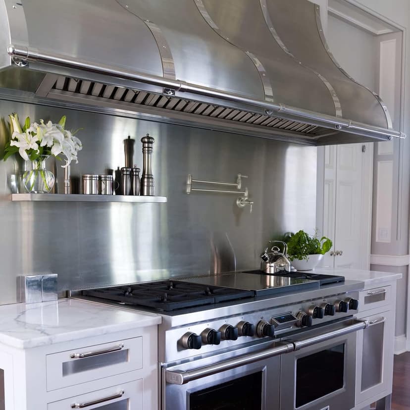 Akicon Range Hood Insert 48 Inch, 1200 CFM Built-in Kitchen Hood with 4 Speeds, Ultra-Quiet Stainless Steel Ducted Vent Hood Insert with Dimmable LED Lights and Dishwasher Safe Filters (Warm White)