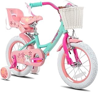 JOYSTAR Unicorn Kids Bike for Girls Ages 2-9 Years Old, 12 14 16 18 Inch Kids Bike with Training Wheels, Doll Seat, Streamers and Basket, Toddler Girls Bike, Multiple Colors