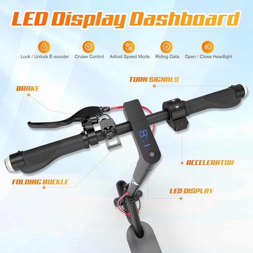 EVERCROSS Electric Scooter, 350W/500W Electric Scooter Adults, 8.5"/10" Tires, Up to 19/22 Miles Range, 19 MPH Lightweight E-Scooter with Dual Shock Absorption