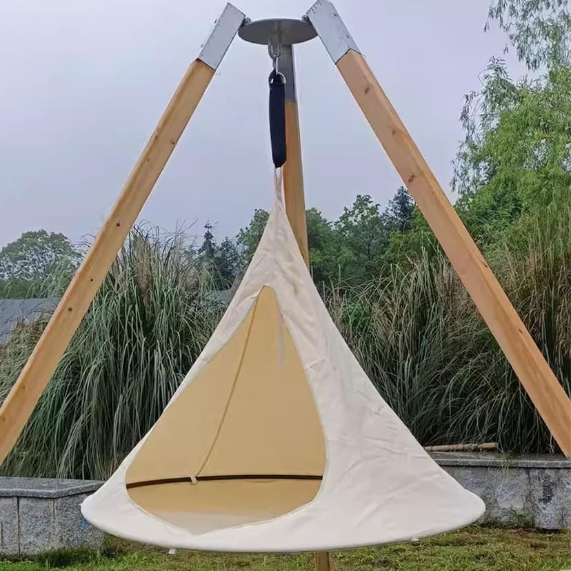 Flying Saucer Shape Hammock Swing Chair Teepee Hammock Stand Garden Outdoors Chair Hanging Swinging Swings Tree Chairs Free Standing for Kids & Adults Indoor Outdoor Hammock Tent,Rose red,100cm