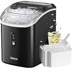 Silonn Nugget Ice Maker Countertop - 33lbs/24H, Pebble Ice Maker Machine with Self-Cleaning Function, Portable Ice Makers for Home Kitchen Office