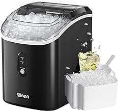 Silonn Nugget Ice Maker Countertop - 33lbs/24H, Pebble Ice Maker Machine with Self-Cleaning Function, Portable Ice Makers for Home Kitchen Office