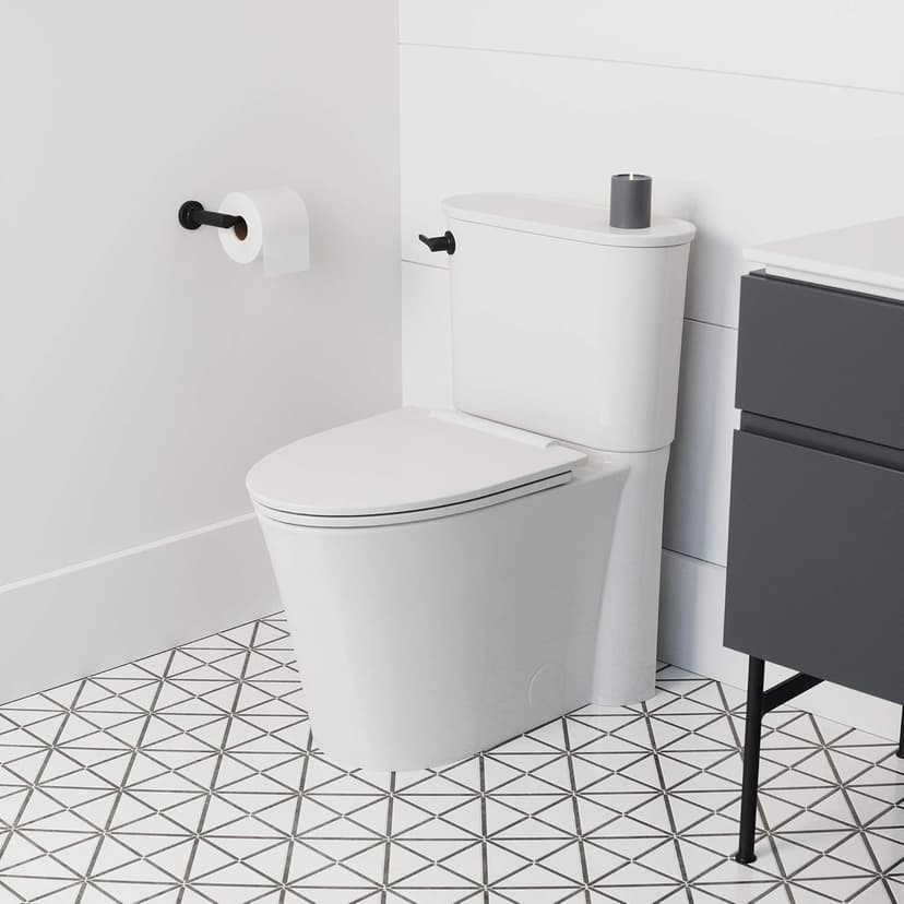 American Standard 226AA104.020 Studio S Right Height Elongated Toilet with Seat-Left Hand Trip Lever, White