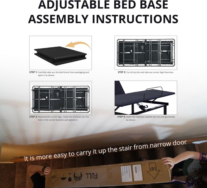 EGOHOME Split King Adjustable Bed Frame and 14 inch Copper Gel Memory Foam Mattress Set, Metal Foldable Bed Base with Remote, Head and Foot Incline, Zero Gravity Mode, Easy Assembly