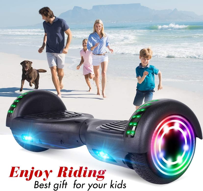 self balance scooter,6.5" Two-Wheel Self-Balancing Hover Board with Bluetooth Speakers and Fashion LED Lights for Kids and Adults