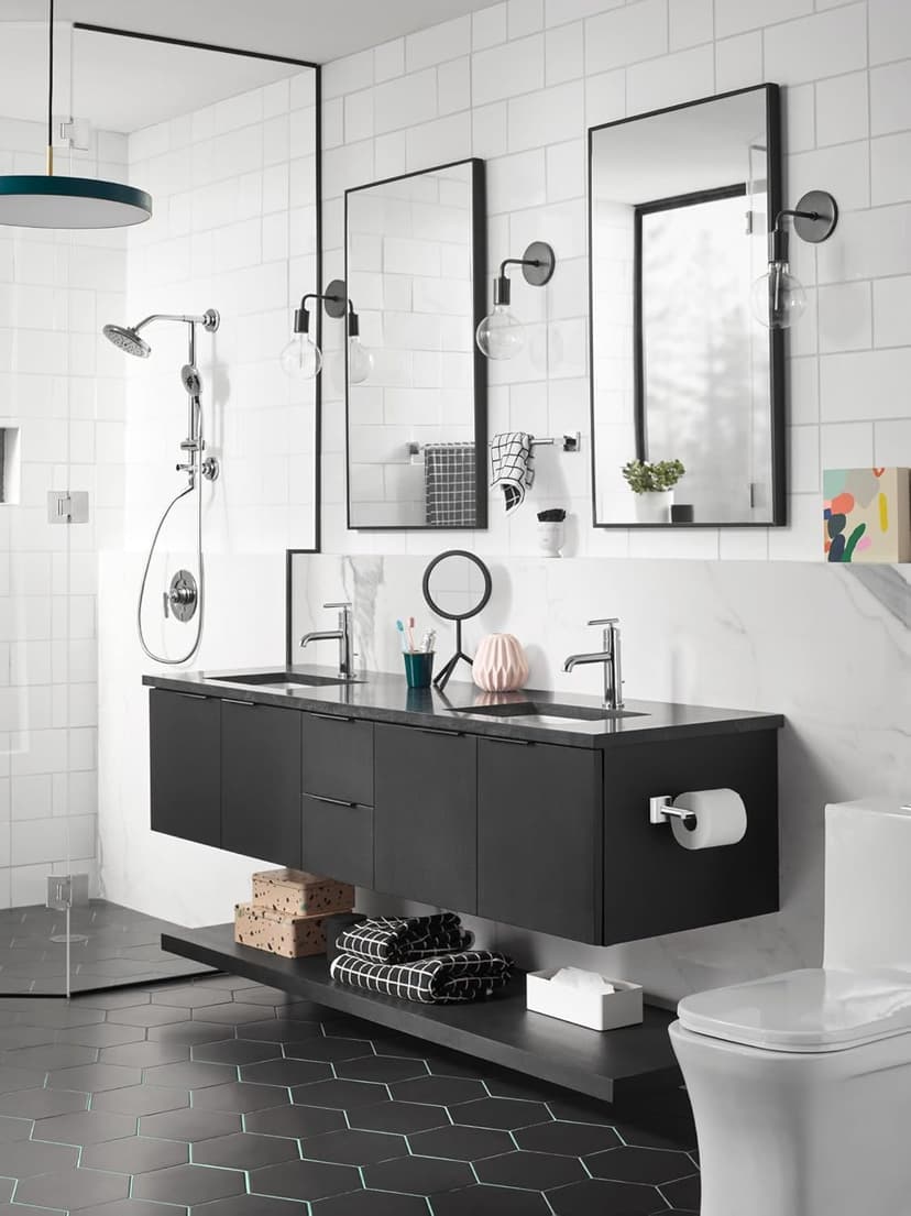 Moen Gibson Chrome One-Handle Single Hole Modern Bathroom Sink Faucet with Optional Deckplate, 6145