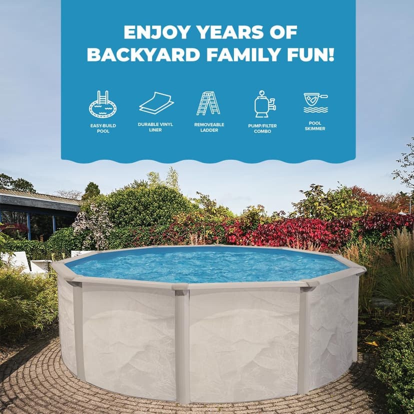 Boulder 18' x 48" ATS Easy-Build Steel Above Ground Swimming Pool Kit by WaterThat
