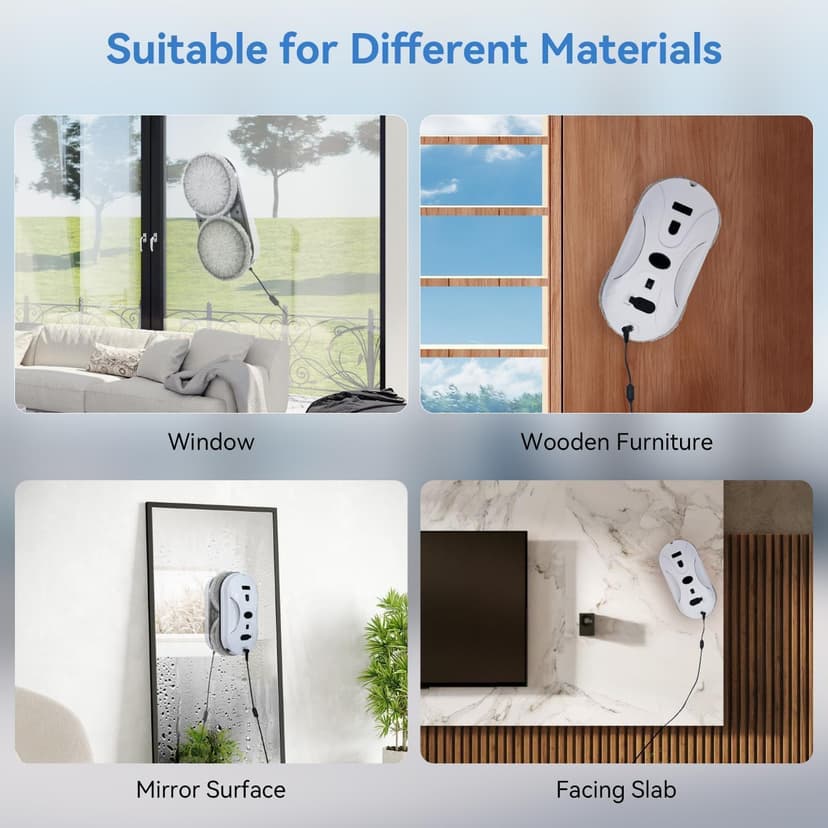 Automatic Window Cleaning Robot, Window Cleaner Robot Auto Dual Spray, 2025 Model Robot Limpia Vidrios AI Path Planning, 3000Pa Suction, Remote Control, Edge Detection for Streak-Free Glass