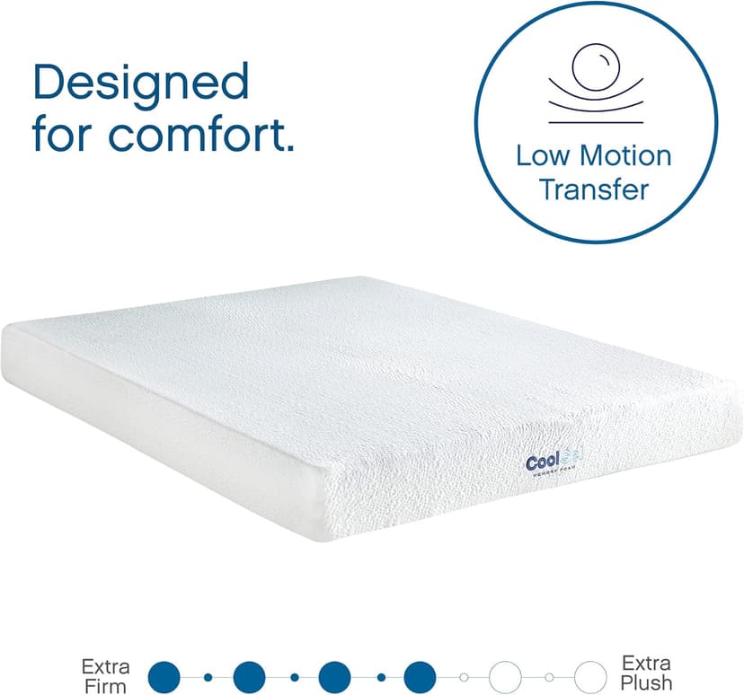 COOL GEL 8 Inch Short Queen Memory Foam Mattress Medium Firm, Memory Foam Mattress Short Queen Size Cooling, Made in the USA, 8" Depth with Pressure Relief, CertiPUR-US Certified, CoolGel Bed