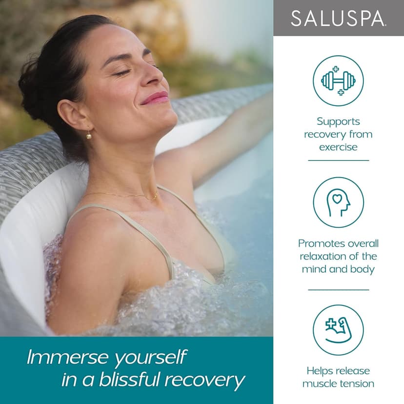Bestway SaluSpa Hawaii Smart AirJet Inflatable Hot Tub Square Portable 4 to 6 Person Spa with 140 AirJets, App Control and EnergySense Cover, Blue