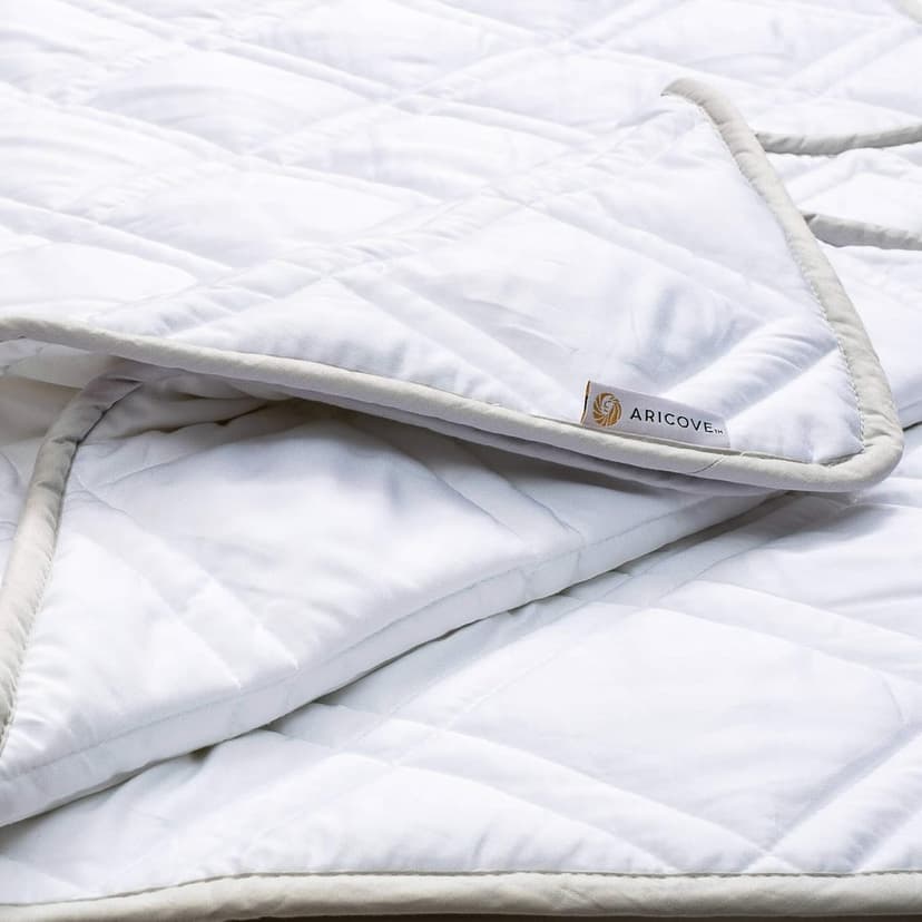 Cooling Weighted Blanket, 15 lbs, Twin Size for Adults, Luxury Heavy Blanket, Silky Soft Bamboo Viscose, 48x72 inches, Machine Washable, White