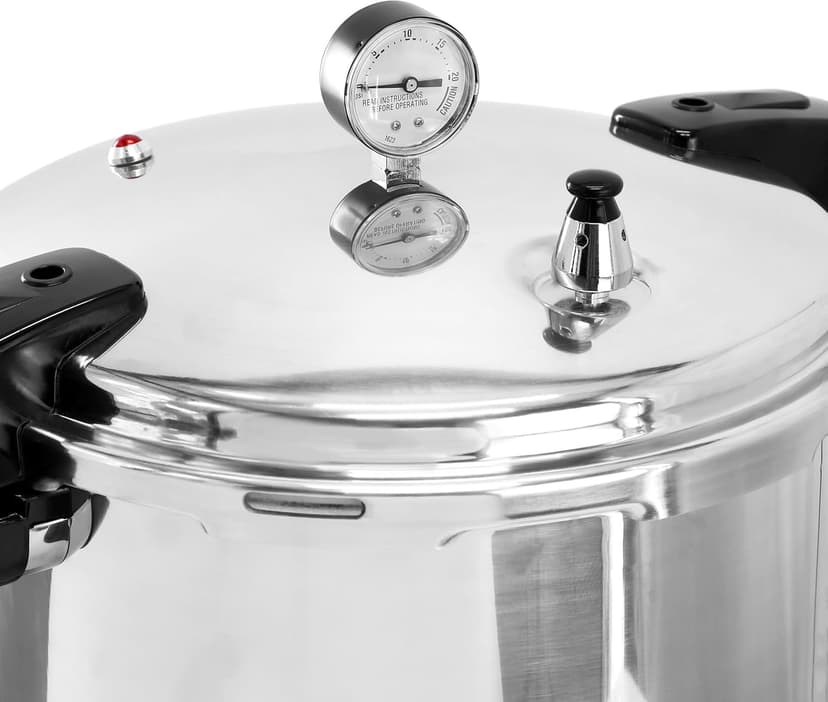 MegaChef 24 Quart Large Capacity Aluminum Stovetop Pressure Cooker/Canner for Induction and Gas Stove-Tops