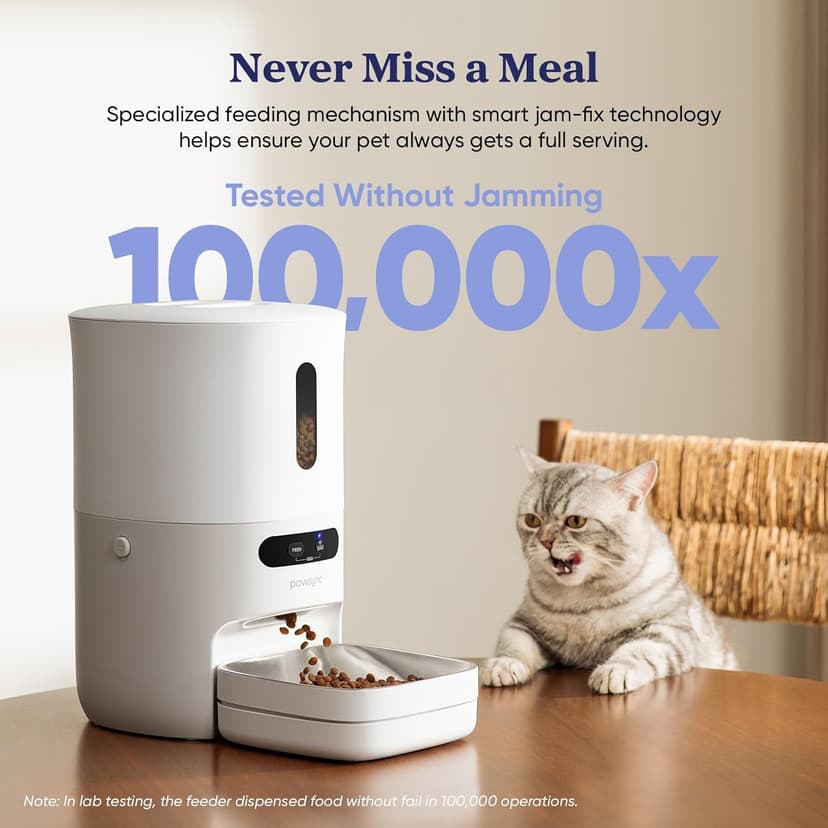 Automatic Cat Feeder,WiFi Smart Scale Tracks Pet's Food Intake, App Remote Feeding, 3.6L Timed Food Dispenser for Cats and Dogs, Up to 10 Meals Per Day, Stainless Steel Bowl, Dual Power Supply