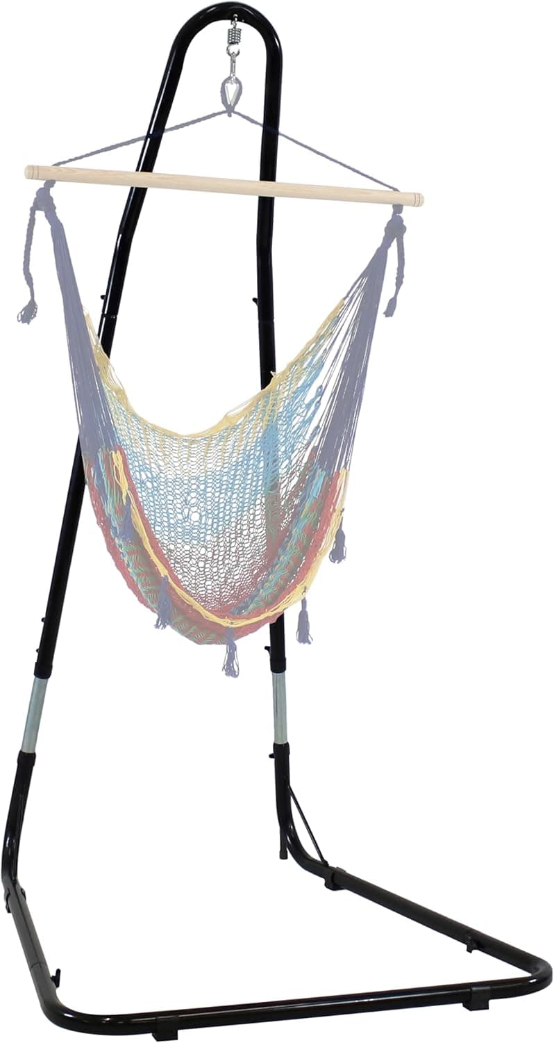 Sunnydaze Adjustable Hammock Chair Stand Only - 79-Inch to 93-Inch Tall Hanging Chair Stand - Heavy-Duty 330-Pound Weight Capacity