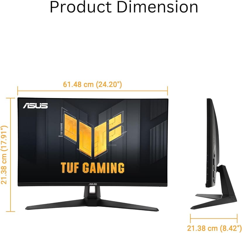 ASUS TUF Gaming 27” 4K HDR Monitor (VG27UQ1A) – 160Hz, 1ms, Extreme Low Motion Blur Sync, NVIDIA G-SYNC Compatible, AMD FreeSync Premium, 95% DCI-P3, DisplayWidget, 3 yr Warranty