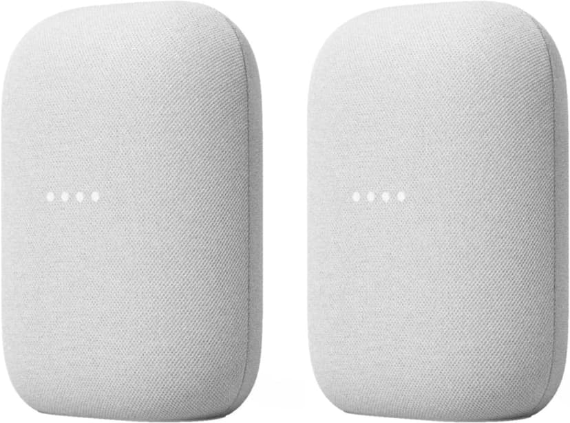 Google Audio (2-Pack) Smart Speakers – Wireless Bluetooth & Wi‑Fi Home Speaker Bundle with Powerful Stereo Sound, Multi-Room Audio Assistant Voice Control